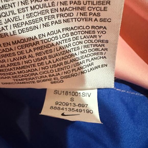 Nike Pink & Blue Retro Cowl Neck Pullover Windbreaker Jacket - Picture 10 of 12